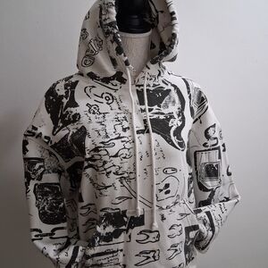 Urban Outfitters Black and White Graphic Hoodie